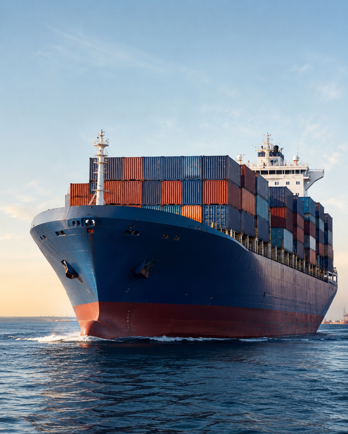 Ocean freight container ship at sea